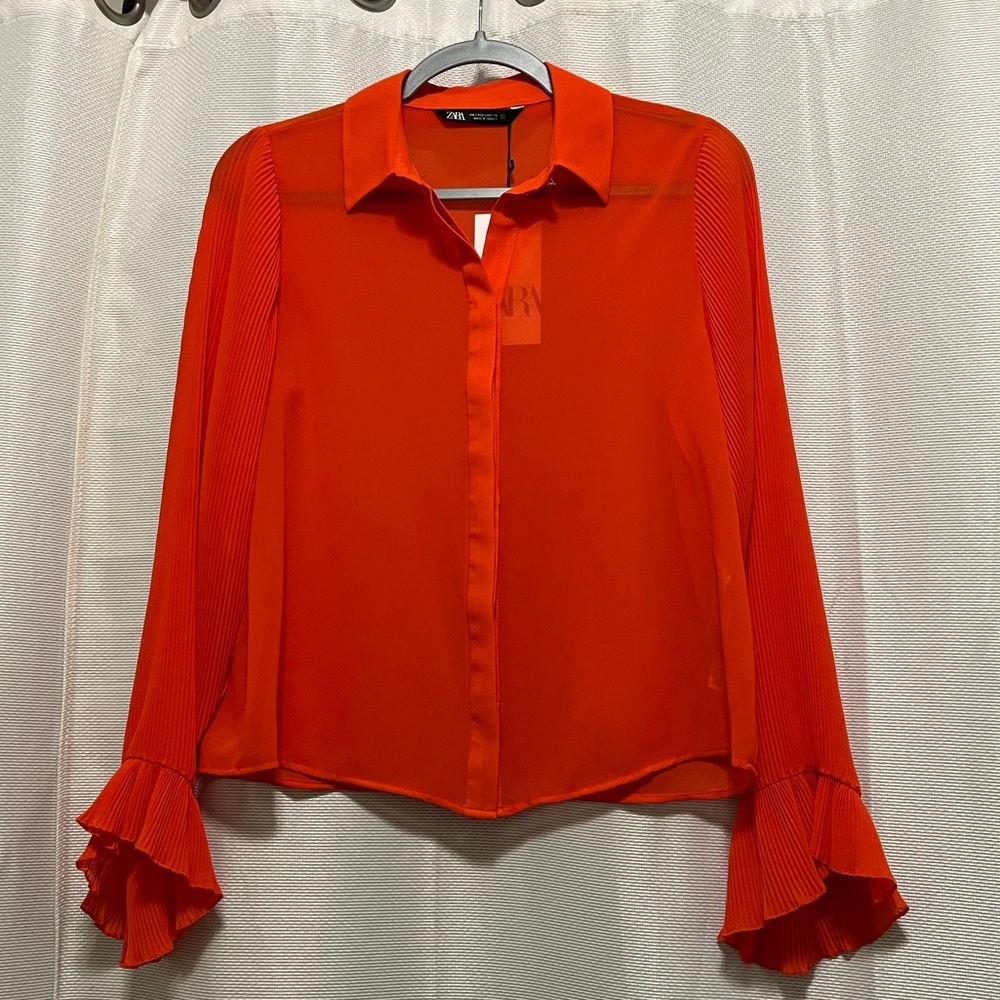 NWT Zara Sheer Blouse